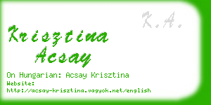 krisztina acsay business card